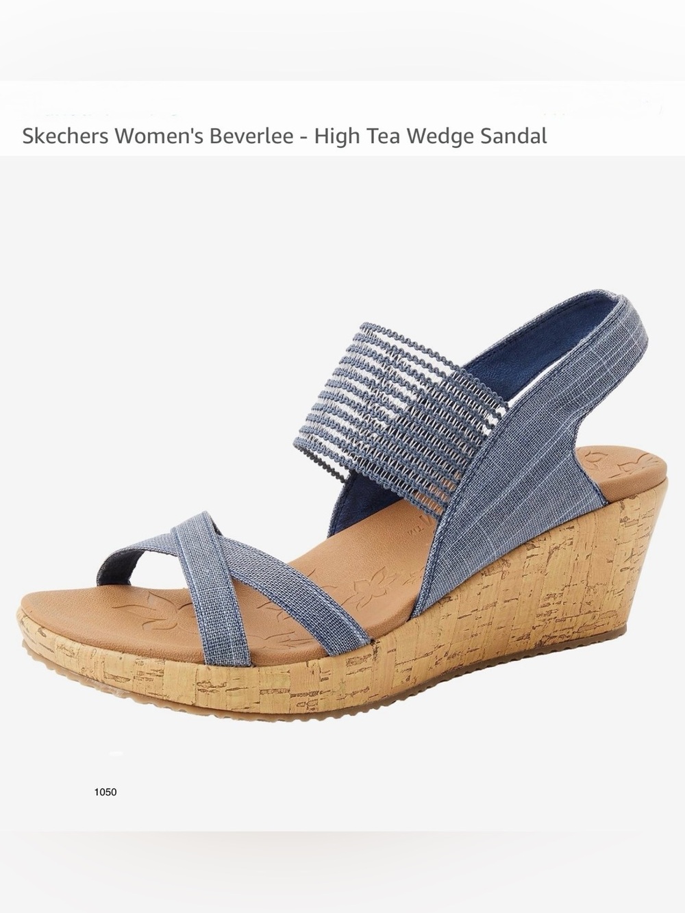 *NWOT* Skechers Women's Beverlee High Tea Wedge Sandal - Denim Blue